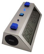 TapNset-Pro Single-Display Pushbuttons Chess Clock Blue/Silver - Metal CASE - Image 3