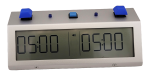 TapNset-Pro Single-Display Pushbuttons Chess Clock Blue/Silver - Metal CASE
