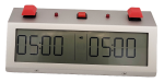 TapNset-Pro Single-Display Pushbuttons Chess Clock Red/Silver - Metal CASE