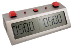 TapNset-Pro Single-Display Pushbuttons Chess Clock Red/Silver - Metal CASE - Image 2
