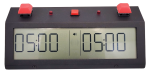TapNset-Pro Single-Display Pushbuttons Chess Clock Red/Black - Metal CASE