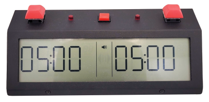 TapNset-Pro Single-Display Pushbuttons Chess Clock Red/Black - Metal CASE