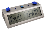 TapNset-Pro Single-Display Pushbuttons Chess Clock Blue/Silver - Metal CASE - Image 2